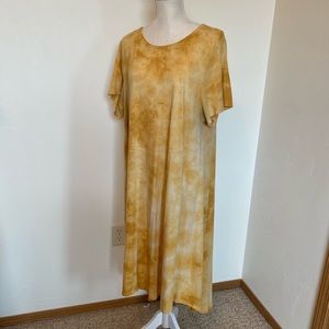 LuLaRoe Carly 2XL Yellow Tie Dye